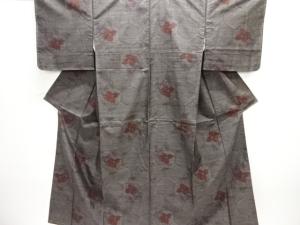 未使用品　花唐草模様織出し本場泥大島紬着物